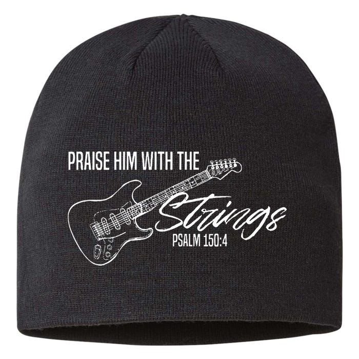 Praise Him With The Strings Christian Guitar God Worship Sustainable Beanie