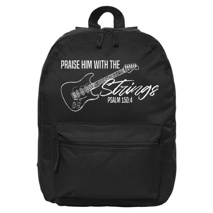 Praise Him With The Strings Christian Guitar God Worship 16 in Basic Backpack