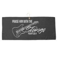 Praise Him With The Strings Christian Guitar God Worship Large Microfiber Waffle Golf Towel
