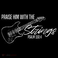 Praise Him With The Strings Christian Guitar God Worship Premium T-Shirt