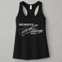 Praise Him With The Strings Christian Guitar God Worship Womens Tank Top