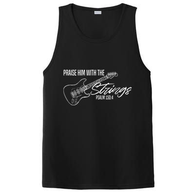 Praise Him With The Strings Christian Guitar God Worship PosiCharge Competitor Tank