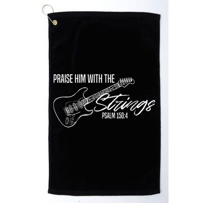 Praise Him With The Strings Christian Guitar God Worship Golf Towel