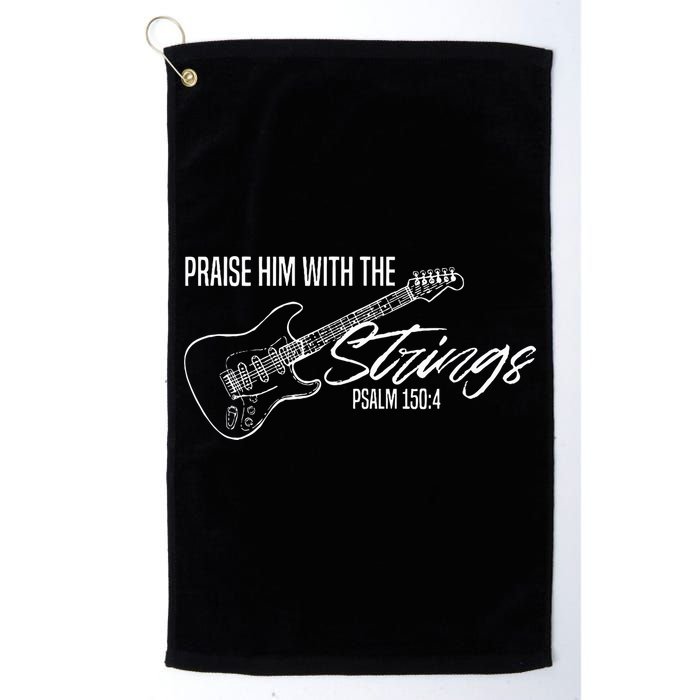Praise Him With The Strings Christian Guitar God Worship Golf Towel