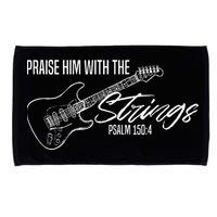 Praise Him With The Strings Christian Guitar God Worship Microfiber Hand Towel