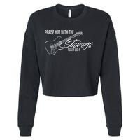 Praise Him With The Strings Christian Guitar God Worship Cropped Pullover Crew