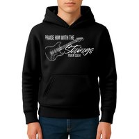 Praise Him With The Strings Christian Guitar God Worship Kids Hoodie