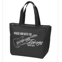 Praise Him With The Strings Christian Guitar God Worship Zip Tote Bag