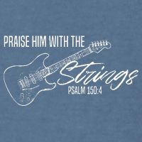 Praise Him With The Strings Christian Guitar God Worship Garment-Dyed Sweatshirt
