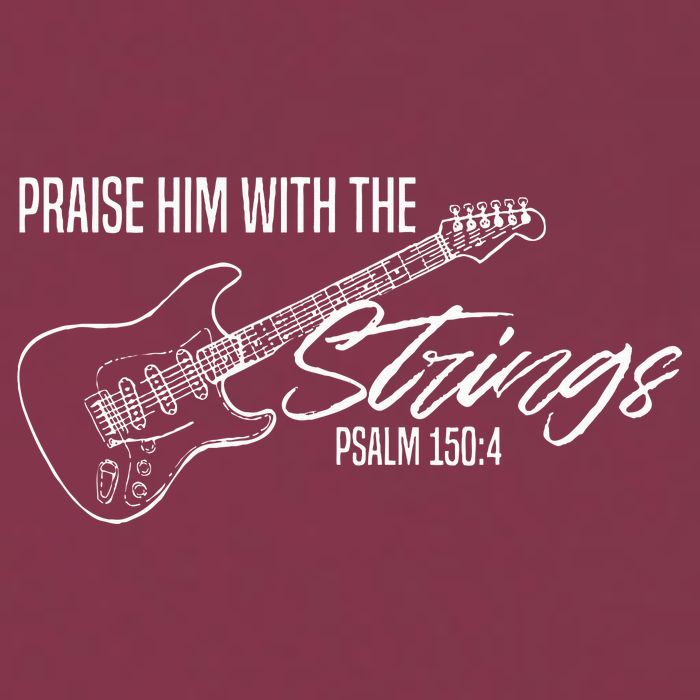 Praise Him With The Strings Christian Guitar God Worship 16oz Travel Tumbler