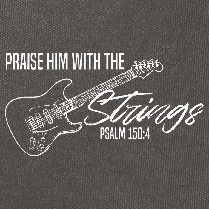 Praise Him With The Strings Christian Guitar God Worship Cotton Canvas Backpack