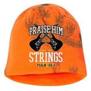 Praise Him With The Strings Guitar Christian Gift Kati - Camo Knit Beanie