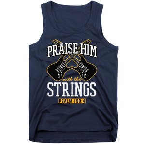 Praise Him With The Strings Guitar Christian Gift Tank Top