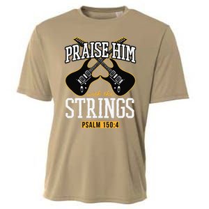 Praise Him With The Strings Guitar Christian Gift Cooling Performance Crew T-Shirt