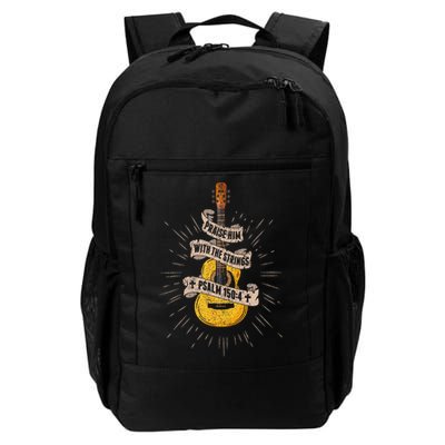 Praise Him With The Strings Jesus Acoustic Guitar Christian Backpack