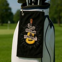 Praise Him With The Strings Jesus Acoustic Guitar Christian Golf Towel