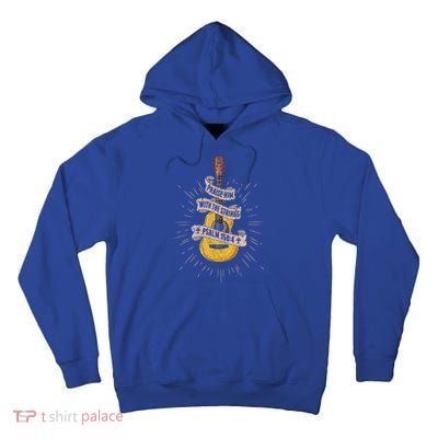 Praise Him With The Strings Jesus Acoustic Guitar Christian Tall Hoodie