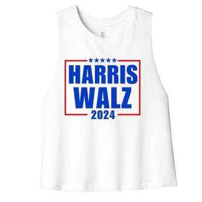 President Harris Walz 2024 Kamala Harris Tim Walz Vote Women's Racerback Cropped Tank