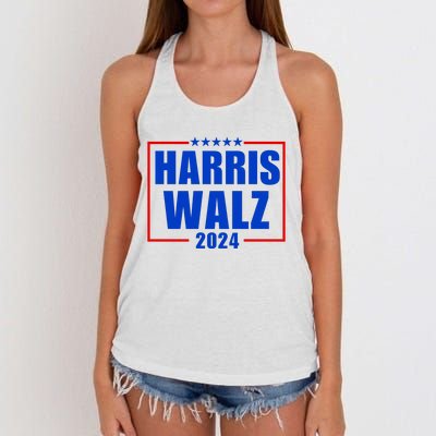 President Harris Walz 2024 Kamala Harris Tim Walz Vote Women's Knotted Racerback Tank