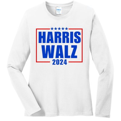 President Harris Walz 2024 Kamala Harris Tim Walz Vote Ladies Long Sleeve Shirt