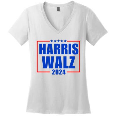 President Harris Walz 2024 Kamala Harris Tim Walz Vote Women's V-Neck T-Shirt