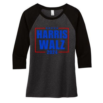 President Harris Walz 2024 Kamala Harris Tim Walz Vote Women's Tri-Blend 3/4-Sleeve Raglan Shirt