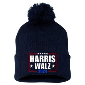 President Harris Walz 2024 Kamala Harris Tim Walz Vote Pom Pom 12in Knit Beanie