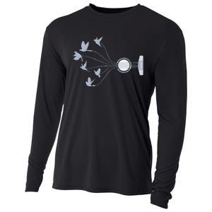 Praise Him With The Strings Psalm 150:4 Christian Guitar Cooling Performance Long Sleeve Crew