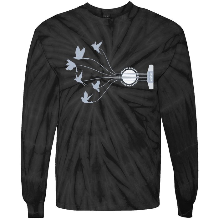 Praise Him With The Strings Psalm 150:4 Christian Guitar Tie-Dye Long Sleeve Shirt