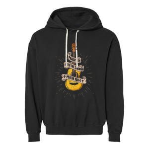 Praise Him With The Strings Jesus Acoustic Guitar Christian Garment-Dyed Fleece Hoodie