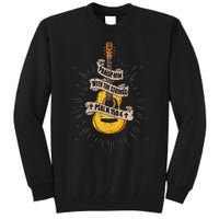 Praise Him With The Strings Jesus Acoustic Guitar Christian Tall Sweatshirt