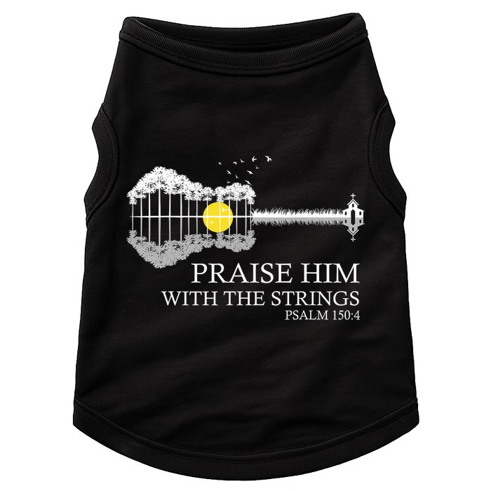 Praise Him With The Strings Christian Guitar Player Doggie Tank
