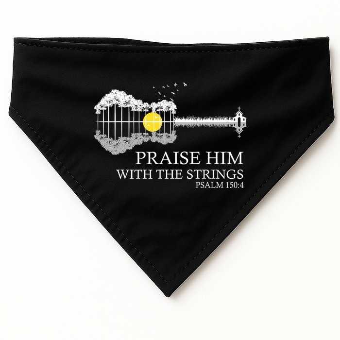 Praise Him With The Strings Christian Guitar Player USA-Made Doggie Bandana