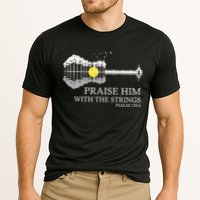 Praise Him With The Strings Christian Guitar Player Cooling Performance Crew T-Shirt