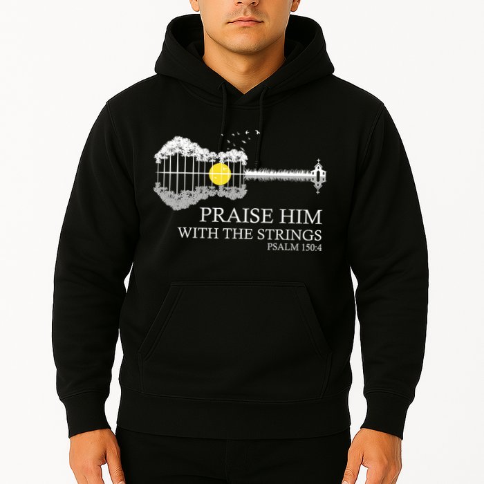 Praise Him With The Strings Christian Guitar Player Hoodie
