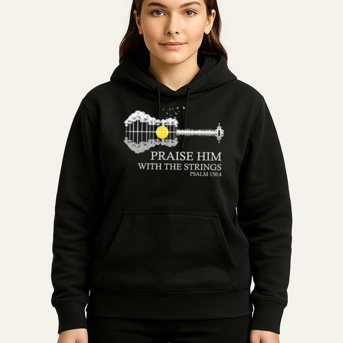 Praise Him With The Strings Christian Guitar Player Hoodie