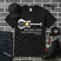 Praise Him With The Strings Christian Guitar Player Tall T-Shirt