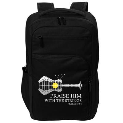 Praise Him With The Strings Christian Guitar Player Impact Tech Backpack