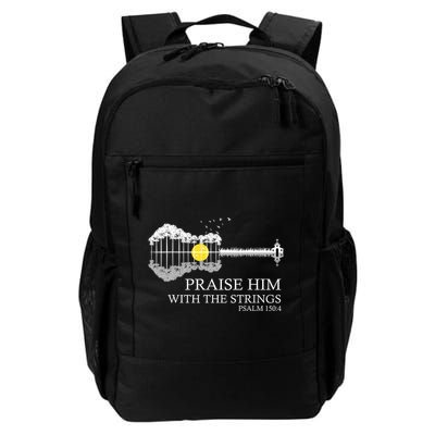 Praise Him With The Strings Christian Guitar Player Daily Commute Backpack