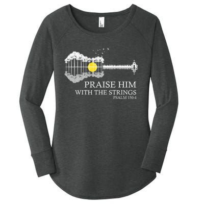 Praise Him With The Strings Christian Guitar Player Women's Perfect Tri Tunic Long Sleeve Shirt