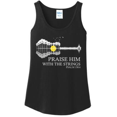 Praise Him With The Strings Christian Guitar Player Ladies Essential Tank