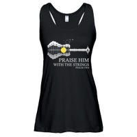 Praise Him With The Strings Christian Guitar Player Ladies Essential Flowy Tank