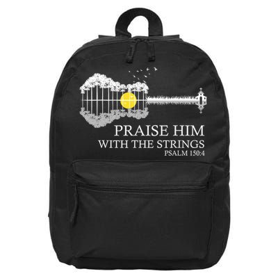 Praise Him With The Strings Christian Guitar Player 16 in Basic Backpack
