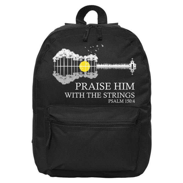 Praise Him With The Strings Christian Guitar Player 16 in Basic Backpack