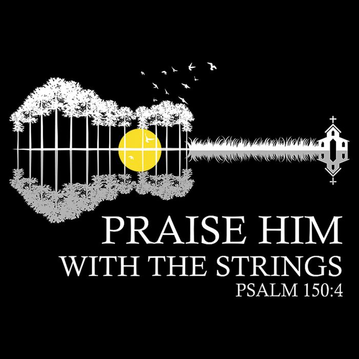Praise Him With The Strings Christian Guitar Player Mousepad