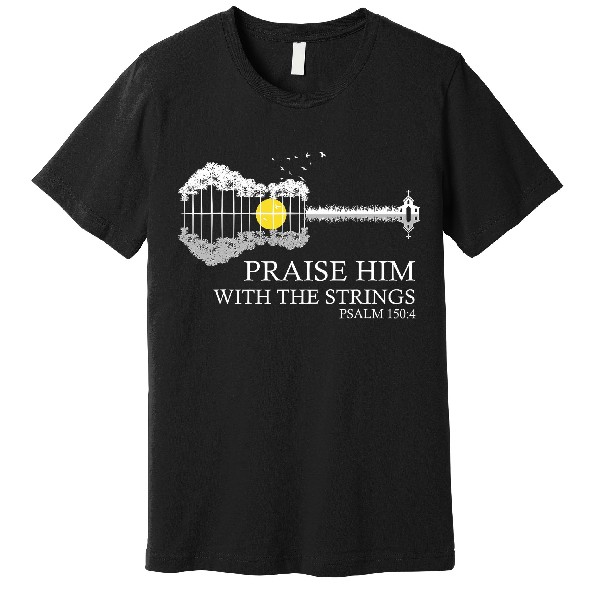 Praise Him With The Strings Christian Guitar Player Premium T-Shirt