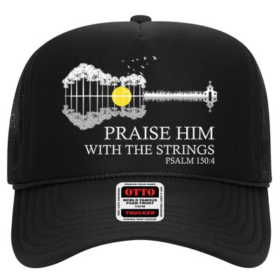 Praise Him With The Strings Christian Guitar Player Trucker Hat