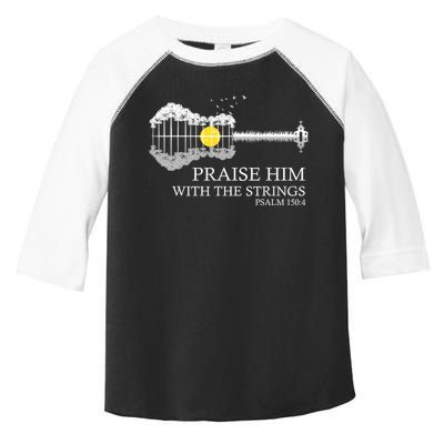 Praise Him With The Strings Christian Guitar Player Toddler Fine Jersey T-Shirt