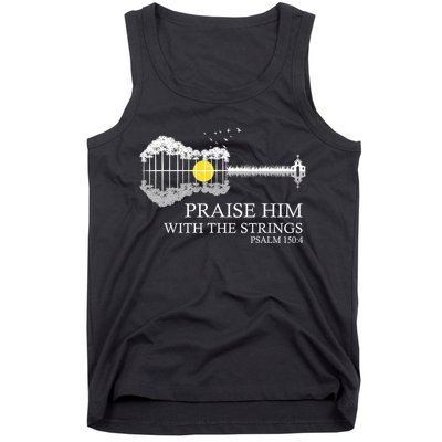Praise Him With The Strings Christian Guitar Player Tank Top