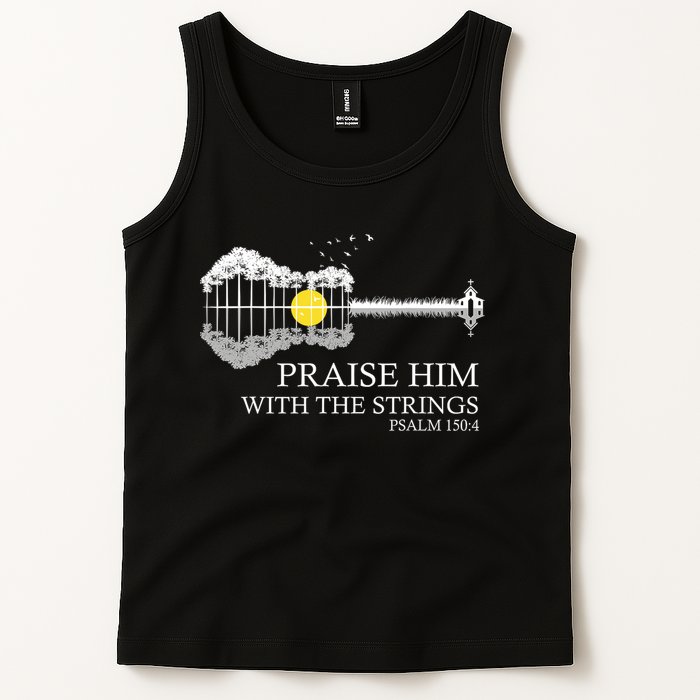 Praise Him With The Strings Christian Guitar Player Tank Top